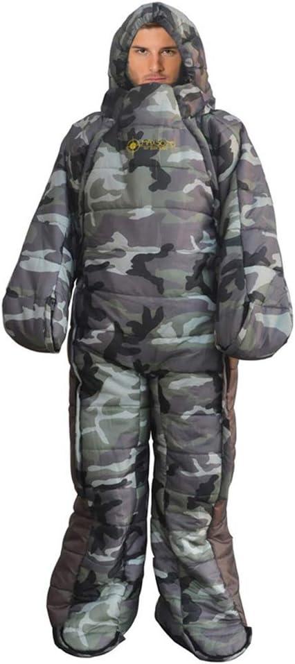 Gaorui Humanoid Outdoor Camping Winter Indoor Portable Ultralight Warm Adult Windproof Sleeping Bag (Medium, camouflage)