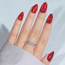 Press On Nails Almond - Bloody Claw, Red Cat Eye Halloween Press On Nails Short, Acrylic Square Glue On Nails with Nail Glue, Fit Perfectly & Natural Stick On Nails in 16 Sizes - 32 PCS Soft Gel Kit