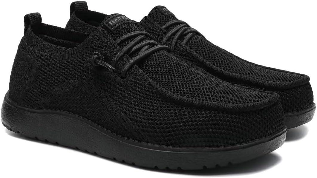 ITAZERO Women's Wide Width Walking Shoes Slip-On Loafers with Arch Support Diabetic-Orthopedic Comfort Shoes for Swollen Feet for Plantar Fasciitis (9.5 Wide, Dark Black) ITAZERO Women's Wide Width Walking Shoes Slip-On Loafers with Arch Support Diabetic-Orthopedic Comfort Shoes for Swollen Feet for Plantar Fasciitis (9.5 Wide, Dark Black)