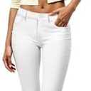 Hybrid & Company Women's Ultra Stretch Mid Rise Skinny Capri Pants with Pockets, White, XS
