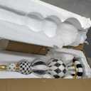 Jenaai 24" Large Black and White Checkered Decor Resin Home Halloween Decor