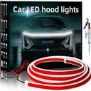 YM E-Bright Led Hood Light Strip Exterior Led Strip Lights for Cars Waterproof Flexible DRL Dynamic Scan Start Up Hoodbeam Kit Daytime Running Light for Car,Truck,SUV,12V 70inch White,1 Set