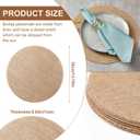 Mifoci 100 Pieces Burlap Placemats Bulk 13.78 Inches Burlap Round Reusable Placemats Brown Table Mats Circle Rustic Table Decorations for Wedding Fall Christmas Dinner Holiday Farmhouse Supplies