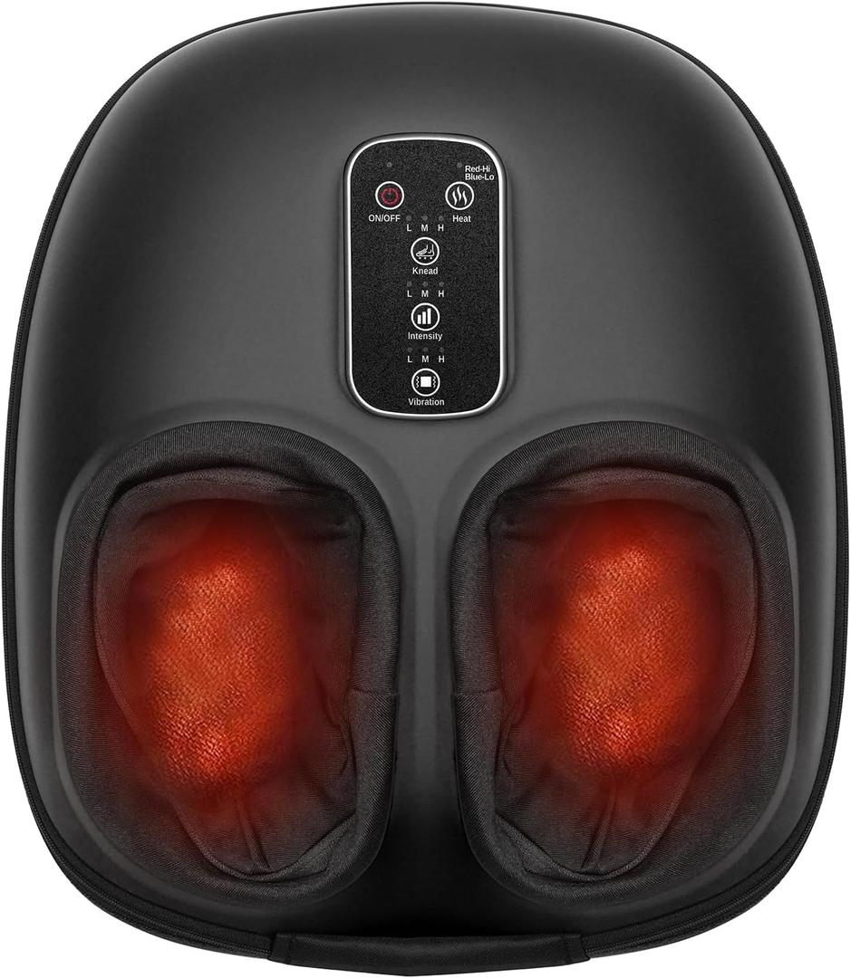 cotsoco Foot Massager with Heat, Christmas Gifts for Women Men, Deep Kneading Electric Shiatsu Foot Massager Machine with Therapy Air Compression, Improve Blood Circulation Relax for Home or Office