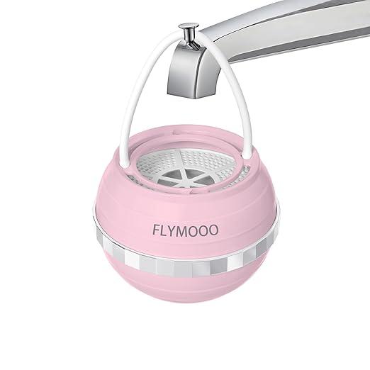 FLYMOOO Bath Filter for Tub, Bathtub Faucet Water Filter with 8 Stages & 2,500 Gallons of Filtration to Reduce Contaminants for Softer, Smoother Skin (Pink)