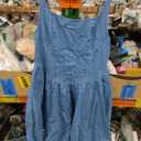 WDIRARA Women's Casual Square Neck Denim Dress Ruffle Hem A Line Mini Dress, S