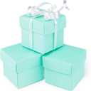 Super Z Outlet Mini Small Square Cube Robin's Egg Blue Gift Boxes with Lids for Party Favors, Decoration, Weddings, Birthdays, and more. 2" x 2" x 2" in Size. (10 Pack)