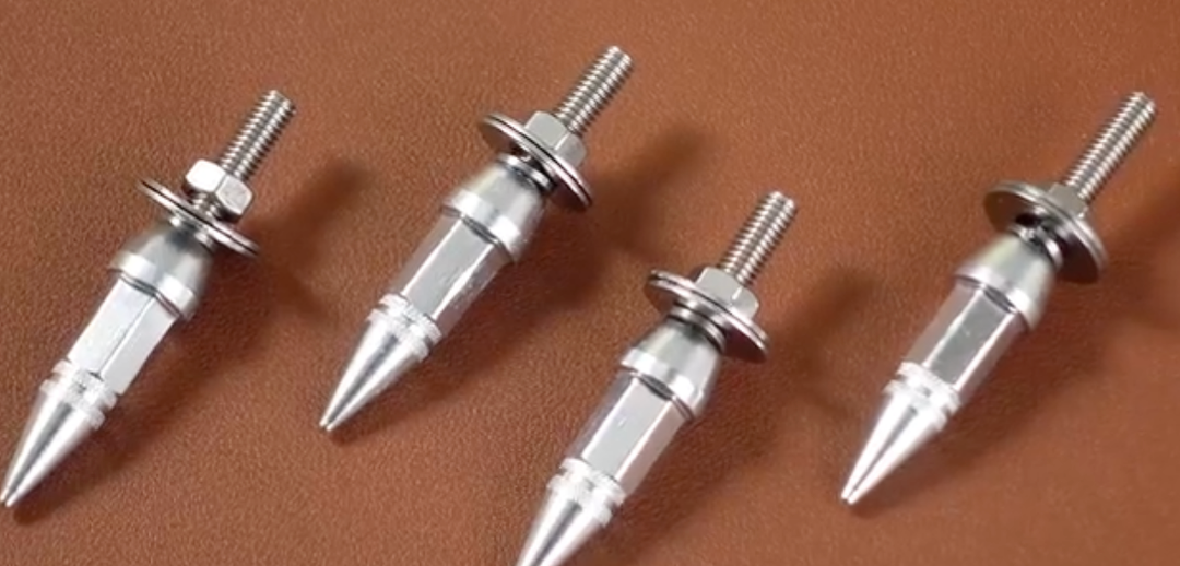 Outus 8 Pcs Spiked Shape Tire Valve Stem Caps and Spikes License Plate Screws Aluminum Spike Wheel Tire Valve Stem Silver Car Plate Frame Fastenings Bolt for Cars SUV Trucks Motorcycles Bikes