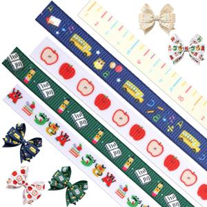 2 x 5 Pcs Back to School Ribbon 3/8 Inch 25 Yards First Day of School Crafts
