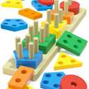 Zartores Montessori Toys for 1 2 3 Year Old Boys Girls Gifts, Wooden Shape Sorter Toys for Ages 2-4, Toddler Learning Toy Puzzles Birthday Gift Ages 1-3