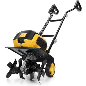40v Cordless Brushless Tiller Cultivator Compatible with Dewalt 20v Battery(Tool Bare), 14.2in Electric Garden Rototiller, 8.7in Depth, Foldable, Adjustable Wheels for Lawn, Soil Prep, Grass Reseeding
