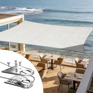 ShadeMart Heavy Duty 18' x 24' Grey Sun Shade Rectangle Shade Sail, Super Ring Canopy Awning Shades for Patio Carport Yard UV Blockage Commercial Grade 260 GSM, We Custom Size