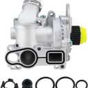 Aluminum Water Pump Compatible with 2008-2016 Audi A3 A4 A5 A6 Q3 Q5 TT Quattro Allroad, VW Tiguan Jetta Golf GTI Eos Beetle CC GTI Passat 2.0L, 06H121026CQ 06H121026AB 06H121026AE