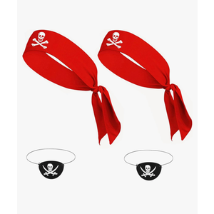 Pirate Accessories Set with Pirate Headband and Eye Patch for Halloween Cosplay Theme Party