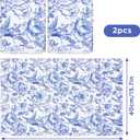 2 Pcs Chinoiserie Floral Bid Kitchen Towels, Blue White Flowers Bird Decorative Dish Towels, Absorbent Microfiber, 18 x 28 Inch, Farmhouse Style