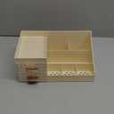 Clear Makeup Organizer for Vanity,Desk Makeup Caddy With Drawers for Cosmetics,Lipsticks Nail Care Skincare Jewelry Countertop Organizers,Cosmetic Display Cases for Bathroom, Dresser (Cream)