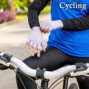 3 x Medsuo UV Gloves for Gel Nails Professional UPF50+ UV Protection Gloves for Driving Cycling Fishing Running (Purple)