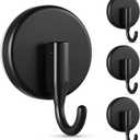 OUTXE Wreath Hanger for Front Door, Upgraded Suction Cup Reef Hook for Glass Window/Over Door, Christmas/Thanksgiving/Halloween/July 4th/Easter/Valentine/Spring/Summer/Fall (Black, 4-Pack)