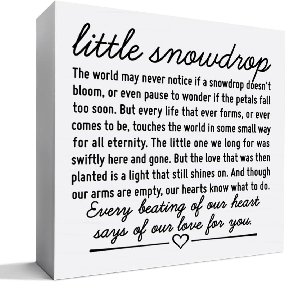 Sympathy Gift for Loss of Baby, Miscarriage Gift for Mother Couple, Infant Baby Kids Loss Memorial Bereavement in Loving Memory Gifts, Remembrance Condolence Desk Decor, Little Snowdrop
