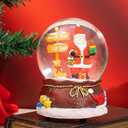 DUSVALLY Snow Globe with Music, Christmas Decorations for Home, Glitter Spinning Glass Water Globe with Santa Claus, for Kids and Women