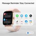 Smart Watch for Women, 1.85" HD Smartwatch Compatible iPhone/Samsung/Android (Answer/Make Calls), 100+ Sport Modes Fitness Tracker with Heart Rate/Sleep/SpO2 Monitor, IP68 Waterproof, with 2 Bands