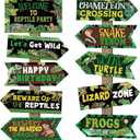 20 Pieces Reptile Birthday Party Decorations Welcome to Reptile Party Directional Signs Swamp Lizard Snake Alligator Reptile Birthday Party Supplies Wall Door Porch Yard Sign