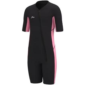 Hevto Kids Wetsuit for Boys Girls Toddler Youth 3/2mm Neoprene Shorty Full Wet Suits Front Zip in Cold Water for Swimming 
(K3S-Pink, 4)