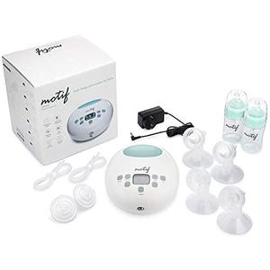Motif Medical Luna Breast Pump New Mom Kit  Rechargeable Double Electric Breast Pump, Milk Storage Bags, Maternity Backpack, Manual Pump - Portable Travel Essentials for New Moms