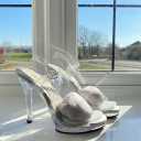 WUXIN H&P Women's Clear Platform High Heels Ankle-Strap Sexy Stiletto Pole Dance Exotic Sandal Shoes