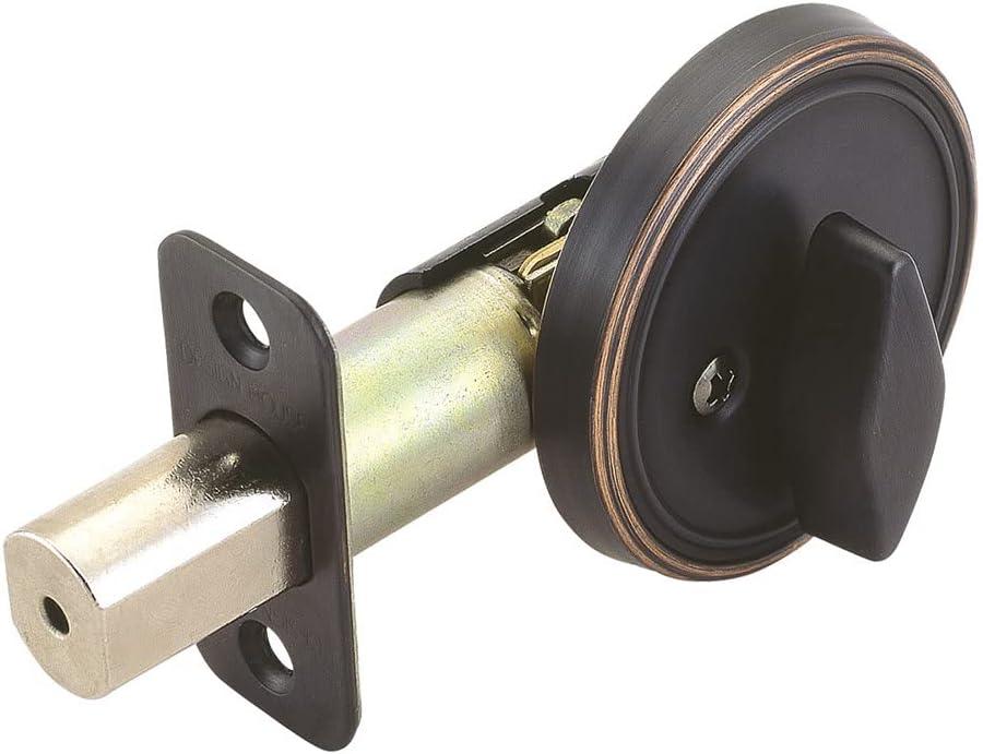 Design House Keyed Entry Door Deadbolt with One Keyed Side and Twist-Knob Interior, 2-Way Adjustable Latch, Fits Standard Doors, Oil Rubbed Bronze  Design House, 750869
