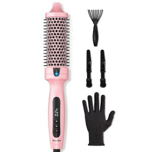 Terviiix Ionic Thermal Brush 1.5 Inch for Blowout Look, Heated Round Brush with 6 Temp Settings, Volumizing Hot Brush for Curling & Straightening, Anti-Frizz Styling Tool for All Hair Types