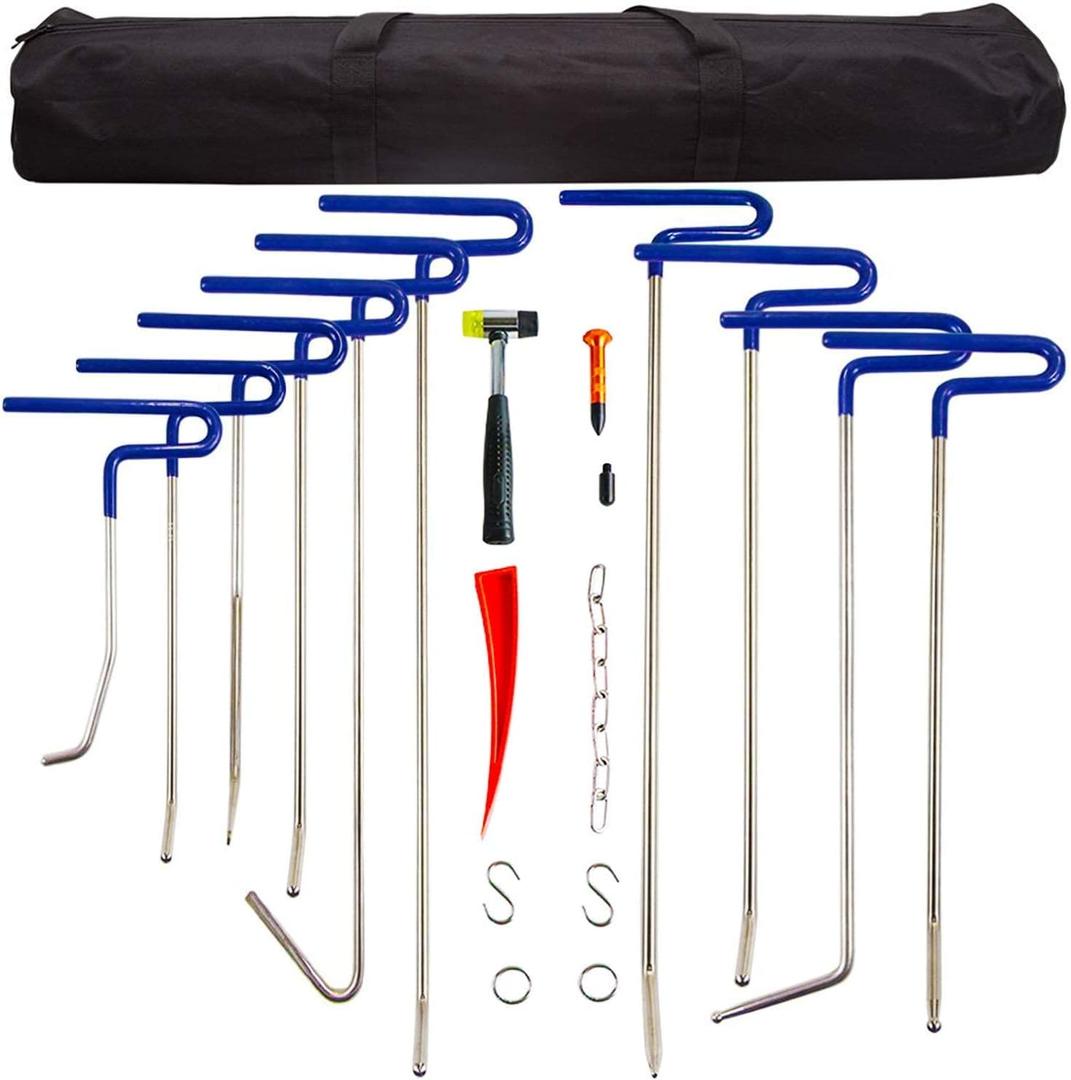 LadyRosian Dent Removal Rods Set Paintless Dent Repair Tools for Car Dent Remover Puller Hail Damage Repair Kit (B2-B11) (EXP 09/17/26)