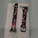 Wearlizer Compatible with Fitbit Charge 6 Bands/Charge 5 Bands for Women Men, Slim Leather Band Thin Watch Replacement Strap Wristband Accessories for Charge 5 6 Band, Pink Floral