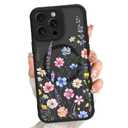 LEOMAKRON for iPhone 15 Pro Max Case Lavender and Colorful Flower Pattern