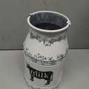 MISIXILE Cow Farmhouse Metal Milk Can Large Galvanized Vase Rustic Milk Jug Vase for Kitchen Bathroom Decor -11" Cow Milk Can