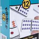 Front Porch Classics, Double 12 Colored Dot Dominoes Set On-The-Go Travel Storage Tin, 2 to 8 Players Ages 8 to 99