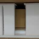 FONTOI Farmhouse Nightstand, End Table with Drawers, Nightstand with Charging Station, Bedside Table with 3 LED Lights Modes, Wood Night Stand with Smart Human Sensor for Bedroom, Brown & White