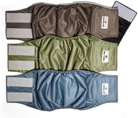 Pet Parents Washable Belly Bands for Male Dogs (3pack) + Extenders of Durable Dog Diapers Male, Premium Male Dog Diapers & Dog Wraps (Medium, Koda) : Pet Supplies