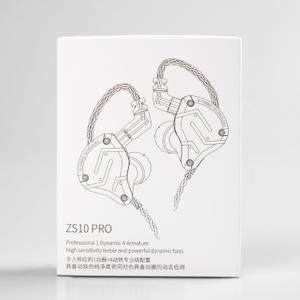KZ ZS10 Pro, Linsoul 4BA+1DD 5 Driver in-Ear HiFi Earphones - Chrome