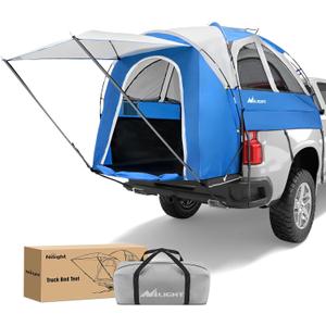 Nilight Truck Bed Tent 5.0-5.5FT Pickup Truck Tents with Removable Awning Waterproof PU2000mm Double Layer Rainfly Storage Bag 2-Person Sleeping Tailgate Bed Tents for Camping Travel Outdoor,Blue Grey