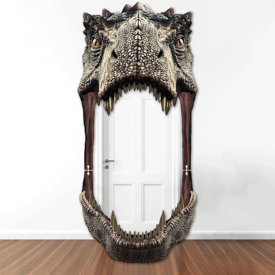 Dinosaur Birthday Party Porch Banner Backdrop Dino Themed Party Door Decoration Dinosaur Door Banner Hanging Supplies DinoBackdrop for Jungle Safari Birthday Photo Booth Props