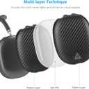 Carbon Fiber Texture Case Cover for AirPods Max Headphone, TPU Anti-Scratch Ear Cup Cover, Protective Skin Accessories for Apple AirPods Max(2024/2020) - Matte Black