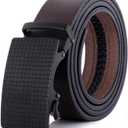 TRUSADOR Men's Ferrara Ratchet Belt Fully Adjustable No Holes Leather Belt (Black)