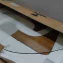 Triangle Coffee Table in Walnut Mid Century Modern Solid Wood Base and Triangle Clear Glass Coffee Table for Living Room Low Minimalist Tea Table Coffee Tables