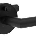 1 Pack Stainless Steel Privacy Door Handle - Keyless Push Button Lock, Matte Black Finish, Reversible Left/Right Hand Lever