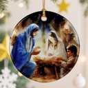 Nativity Scene Christmas Ornament, Jesus Birth Christmas Ornament, Holy Family Decoration, Religious Holiday Decor | Gifts for Christian, Gifts for Religious Women - Style E