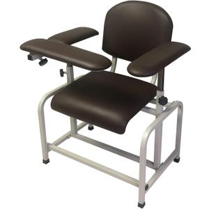 Helsevesen Comfortable Padded Blood Drawing Chair, Phlebotomy Chair with Adjustable Armrest (Coffee Brown)