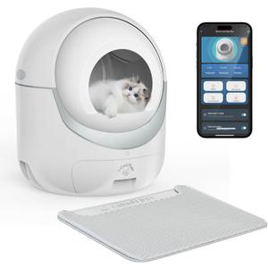 Extra Large Self Cleaning Cat Litter Box, with APP Control Smart Odor Removal Automatic Cat Litter Box, Odor Removal Safety Protection for Multiple Cats