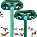 2026 Upgraded Sonic Fortress Pro Deer Repellent Devices,Waterproof Solar Ultrasonic Animal Repellent Outdoor with Motion Activated Cat Squirrel Rabbit Raccoon Deterrent for Yard Lawn Garden,2Pack