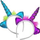 Unicorn Collection - Sparkly Flexible Unicorn Horns, Party Hats for Girls, Kids' Birthday Party Supplies (Pack of 12)